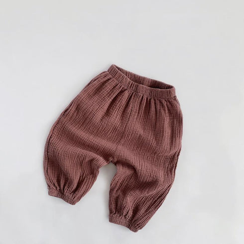 Double Layer Cotton Sand Anti Mosquito Pants Children's Summer Retro Cotton Pants